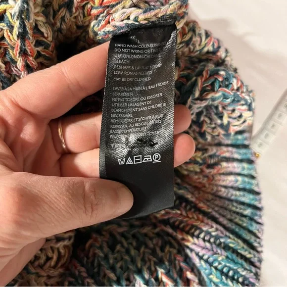 Anthropologie Multicolor Chroma Chunky Knit V-Neck Sweater 1X - Picture 15 of 16